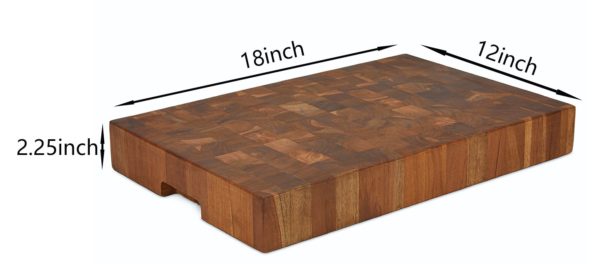 The DEN, End Grain Teak Butcher Block, Extra-THICK (18 x 12 x 2.25)