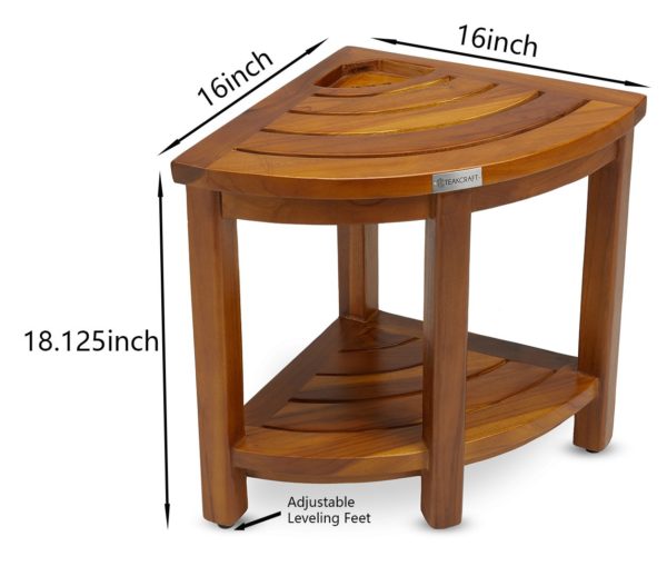 Modern The LOKI, Teak Corner Bench With Basket - TeakCraftUS