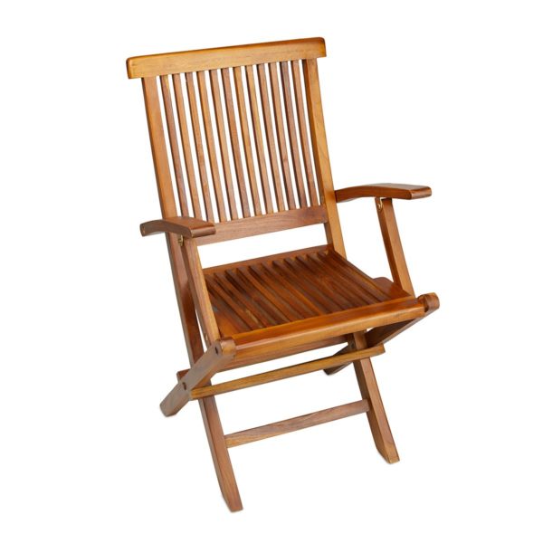 Outdoor Teak Folding Arm Chair for Sale - TeakCraftUS