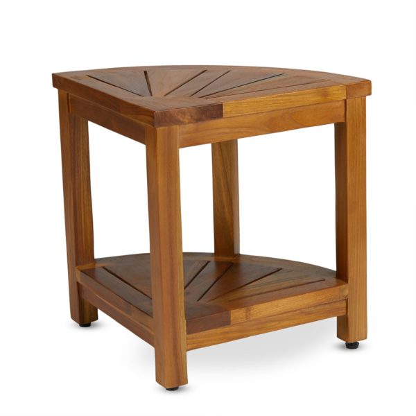 The SAGA, Teak Corner Shower Bench Online for Sale - TeakCraftUS