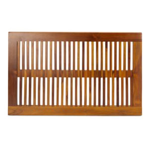 Wooden Teak Bath Mat for Bathroom Luxury Shower, Non-Slip Sturdy