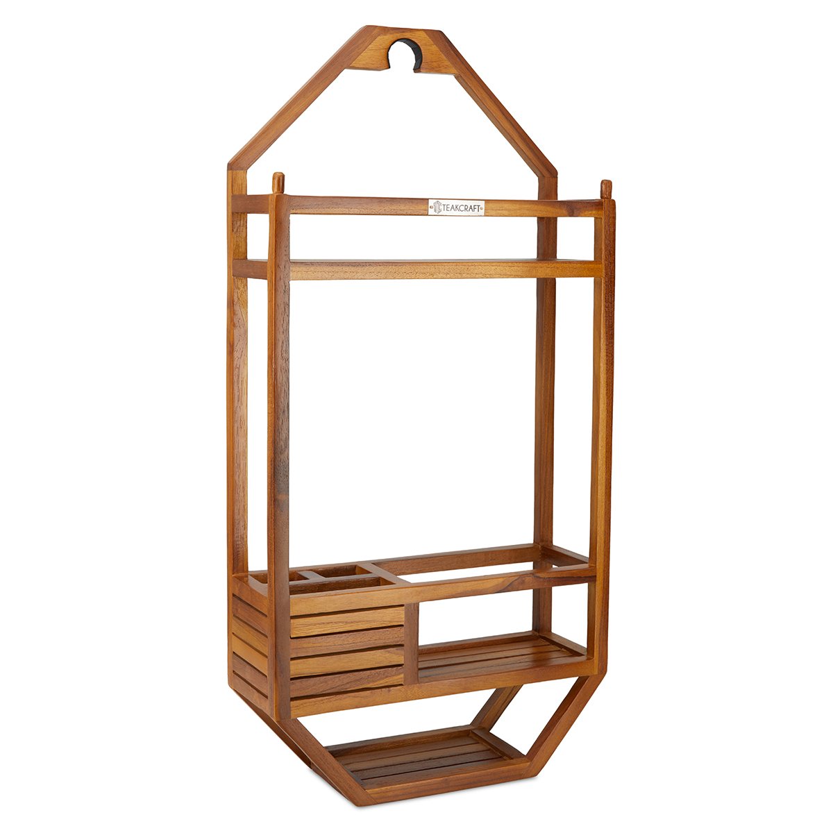 Utoplike Teak Shower Caddy Corner, 3 Tier Standing Shower Organizer Shelf  with Handle, Wood Bathroom Stand Up Caddy Basket for Shampoo, Rack for
