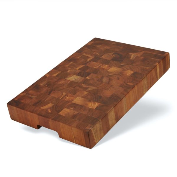 Handcrafted End Grain Teak Butcher Block, Extra-THICK for Kitchen - TeakCraftUS