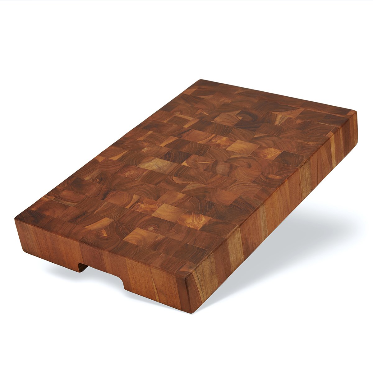 The den End Grain Teak Butcher Block - Carving Board for Kitchen (Extra-Thick 18 inch x 12 inch x 2.25 inch ), Size: 18 x 12 x 2.25, Brown