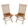 Teak wood folding chair for garden and lobby - TeakCraftUS