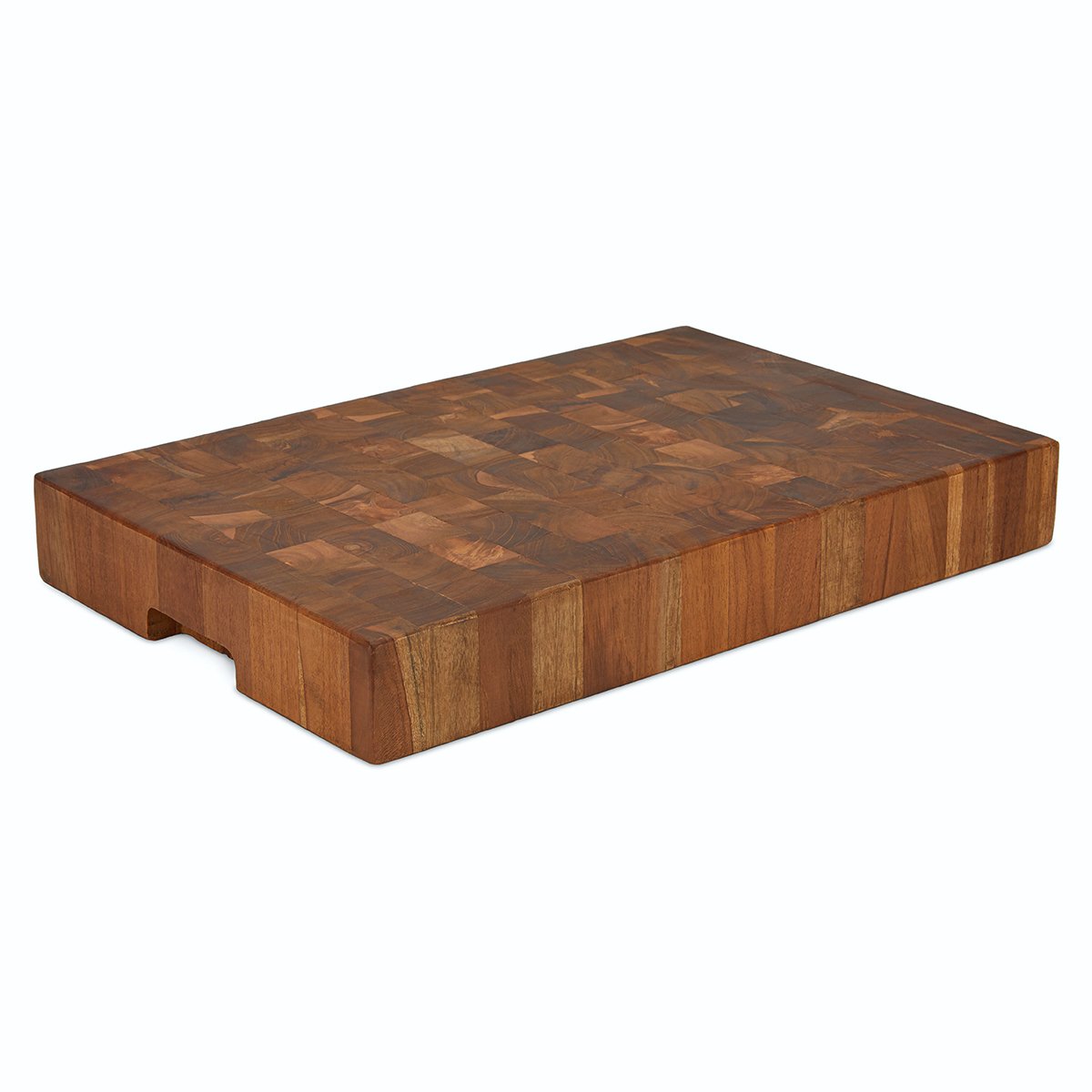 The den End Grain Teak Butcher Block - Carving Board for Kitchen (Extra-Thick 18 inch x 12 inch x 2.25 inch ), Size: 18 x 12 x 2.25, Brown