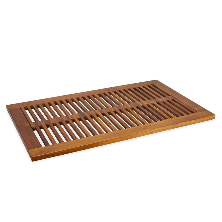 Large Teak Shower Mat 30" Teak Wood Bath Mat Indoor/Outdoor