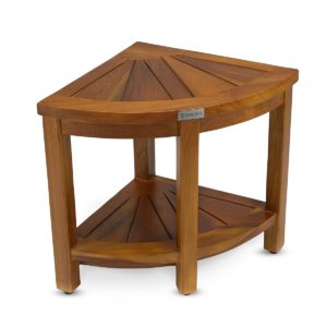 beautiful teak corner bench for a small bedroom - TeakCraftUS