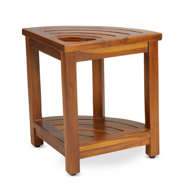 Indonesian The LOKI, Teak Corner Bench With Basket for Sale Online - TeakCraftUS