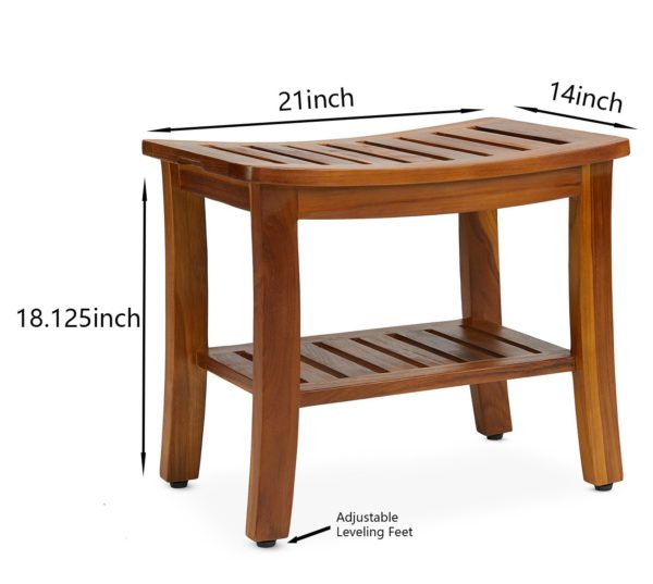 Buy The HERMOD, Teak Shower Bench 21 Inch - TeakCraftUS