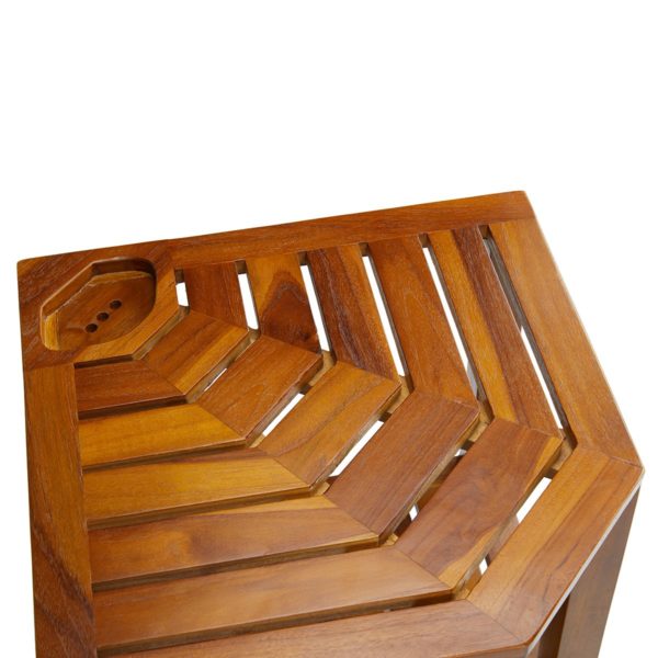 Handcrafted The RA, Teak Corner Shower Bench Online - TeakCraftUS