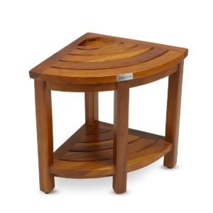 Premier Quality The LOKI, Teak Corner Bench With Basket - TeakCraftUS