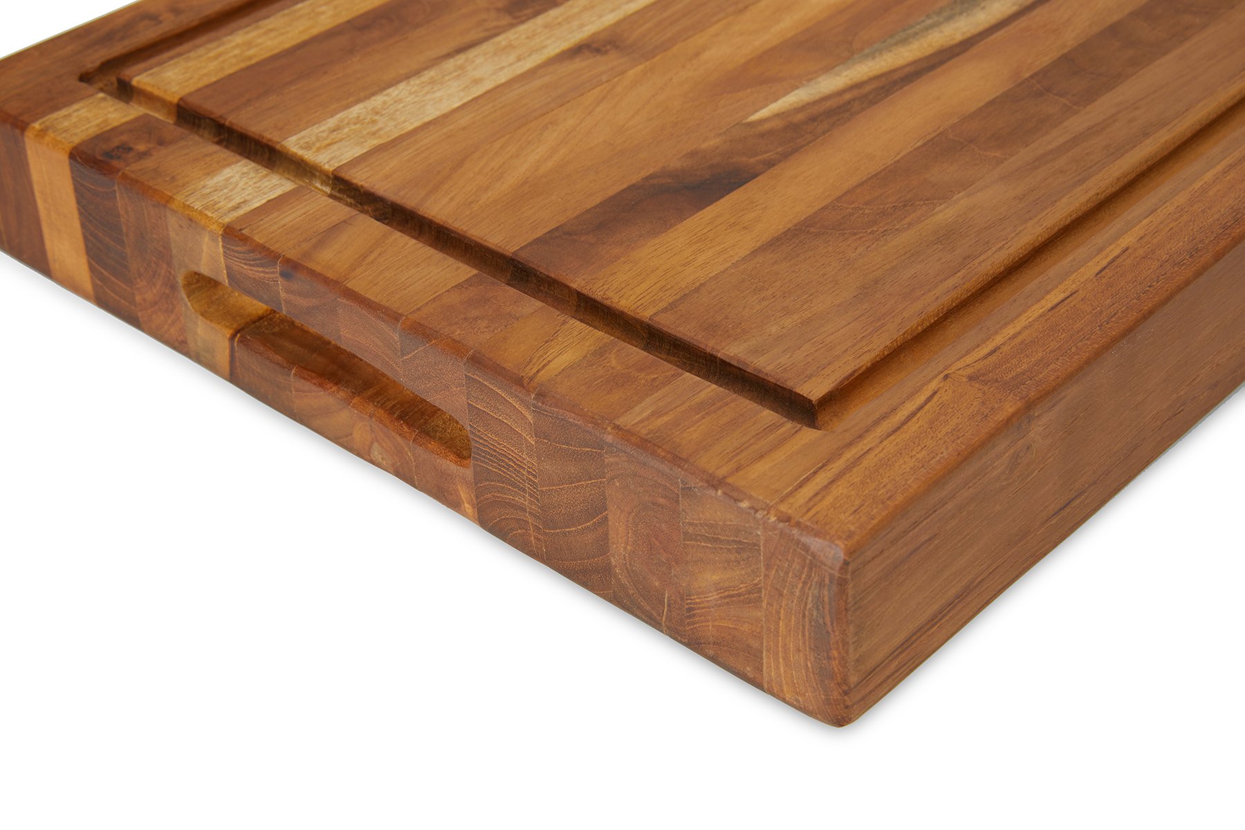 TeakCraft Large Walnut Cutting Board with Sorting Compartment and Juic