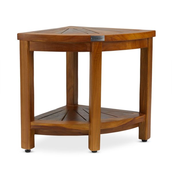 Handcrafted The SAGA, Teak Corner Shower Bench Online - TeakCraftUS