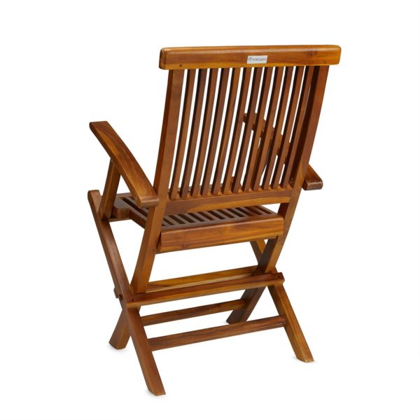 Buy Contemporary Teak Folding Arm Chair Online - TeakCraftUS