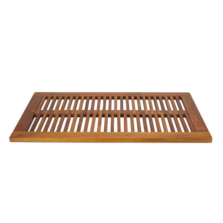 Large Teak Shower Mat 30" Teak Wood Bath Mat Indoor/Outdoor