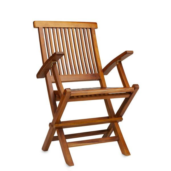 Teak Folding Arm Chair for Indoor and Outdoor Use - TeakCraftUS