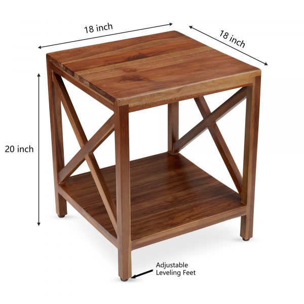 Frigg - Teak Squar End Table With Self