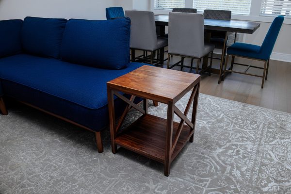 Teak Squar End Table With Self